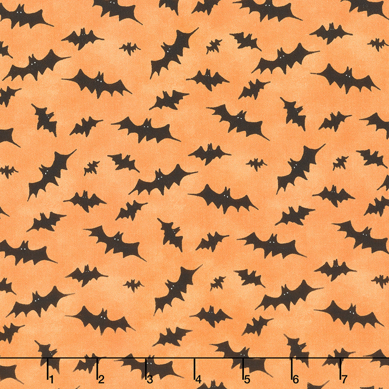 The Boo Crew Bats Toss Orange by Susan Winget for Wilmington Prints
