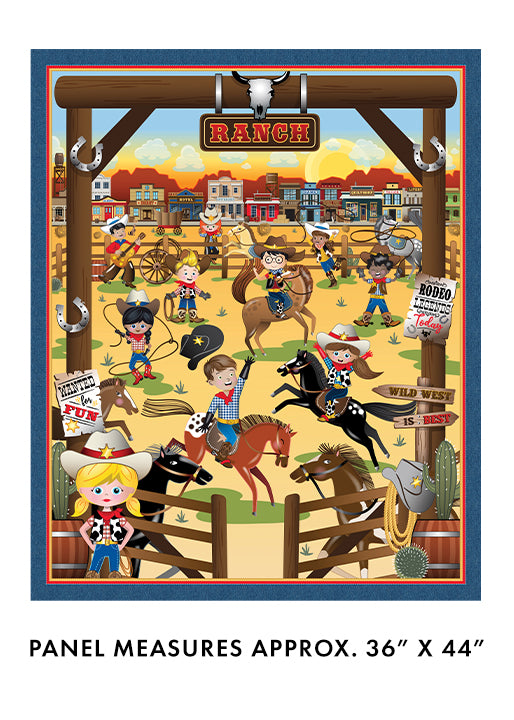 Lil' Buckaroos Panel Multi - Benartex Lil' Buckaroos Collection