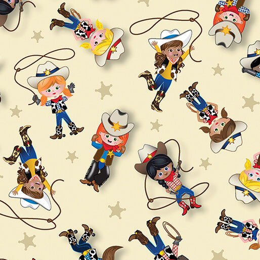 Lil' Cowgirls Cream - Benartex Lil' Buckaroos Collection