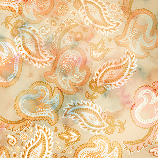 Gone Country Shadow Paisley Buff 108" - Benartex Designer Fabrics