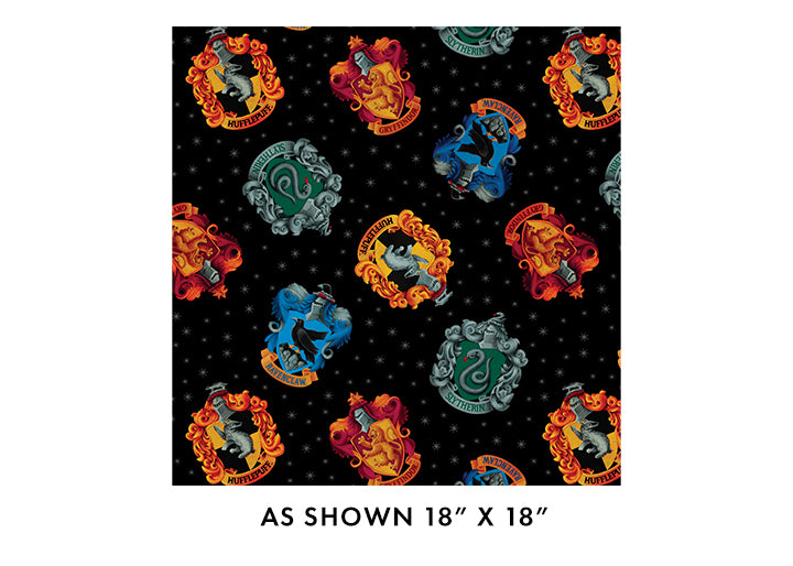 House Crests Black 108" - Benartex Fabrics