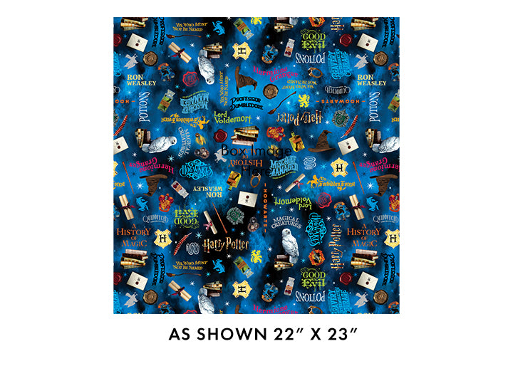 Harry Potter Words Blue 108" - Benartex Fabrics