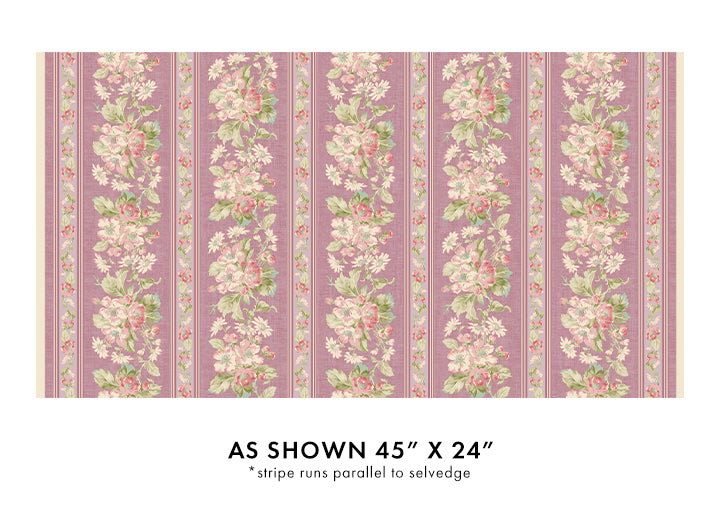 Beloved Apple Blossom Stripe Washed Rose - Benartex Fabrics