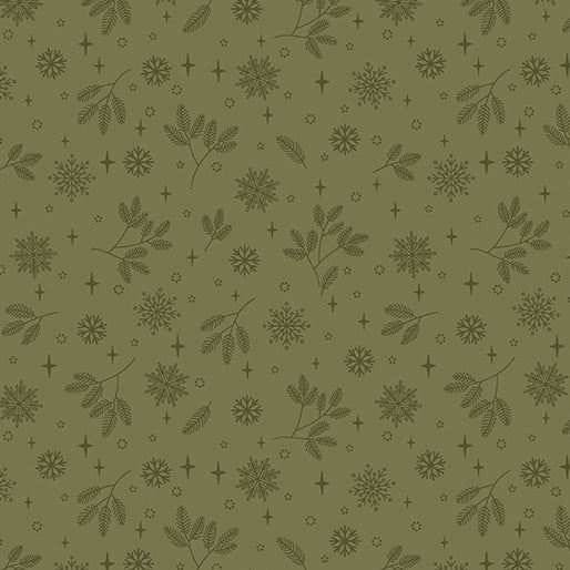 Flurries Evergreen Holly & Hearth - Benartex Designer Fabrics