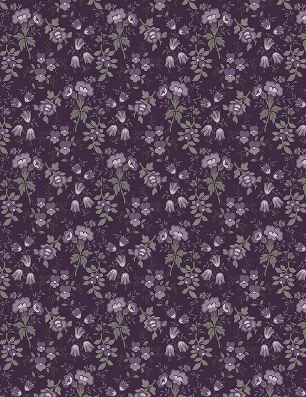 Blackberry Bramble Small Floral Purple - Wilmington prints