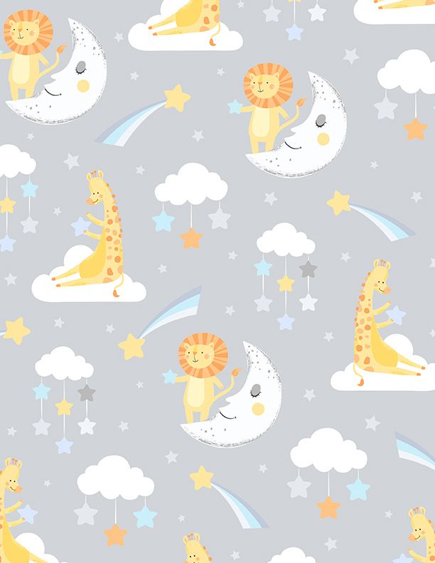 Baby's Adventure Large All Over Gray - Wilmington Prints