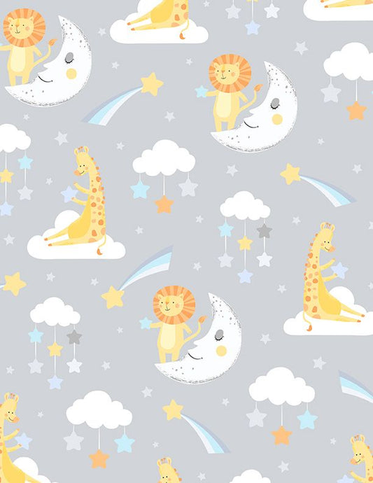 Baby's Adventure Large All Over Gray - Wilmington Prints