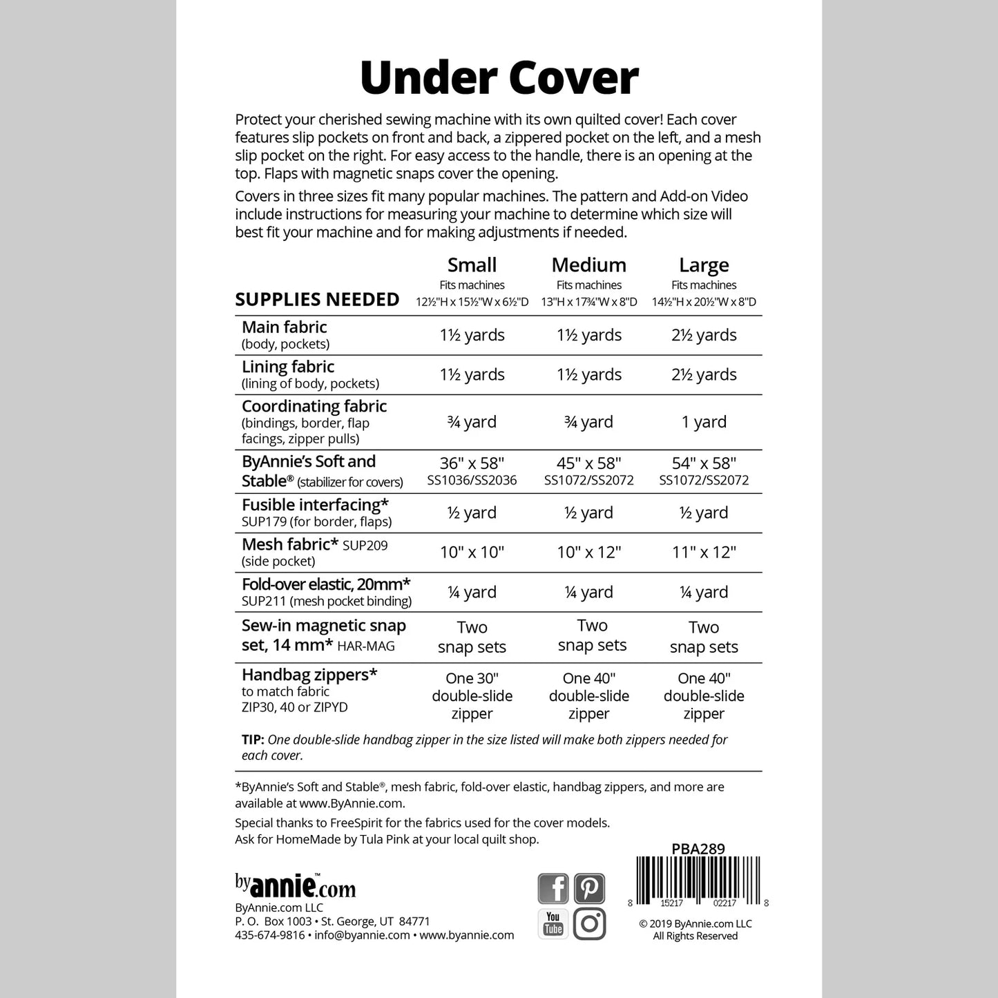 Under Cover Sewing Machine Cover Pattern