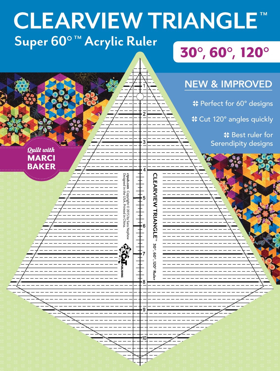 11" Clearview Triangle Super 60 Ruler - C&T Publishing