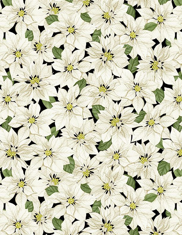 Tartan Holiday Packed Poinsettias Cream Wilmington Prints