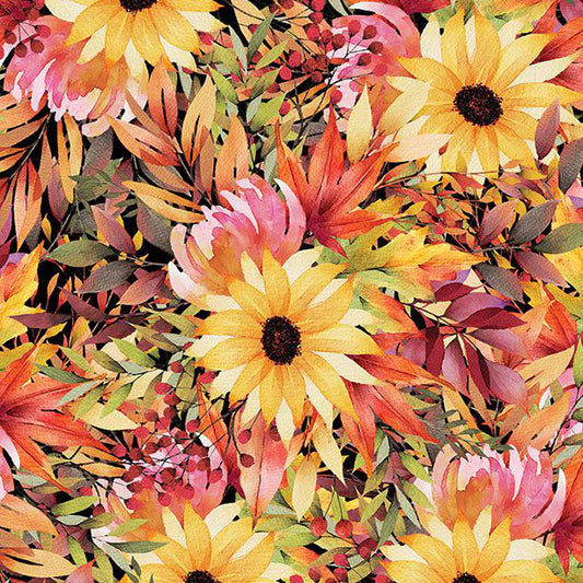 Autumn Light Collection Large Floral Cotton Fabric Wilmington Prints