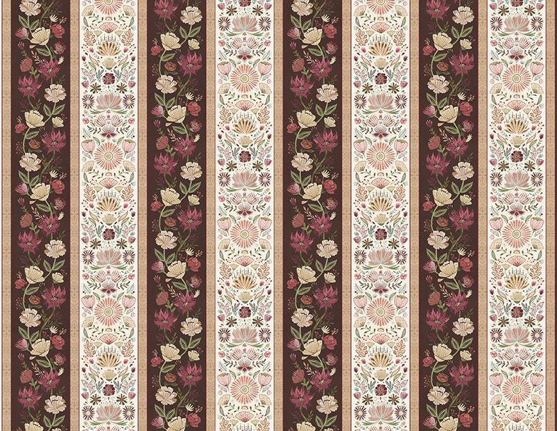 Floralscape Repeating Stripe Multi - Wilmington Prints