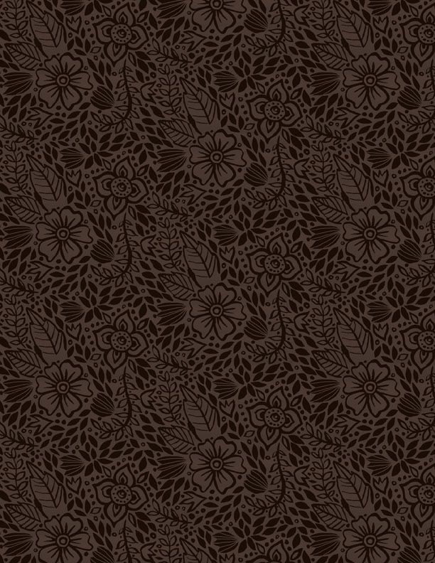 Floralscape Small Floral Dark Brown - Wilmington Prints