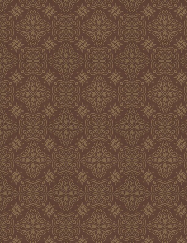 Floralscape Fancy Grid Brown - Wilmington Prints