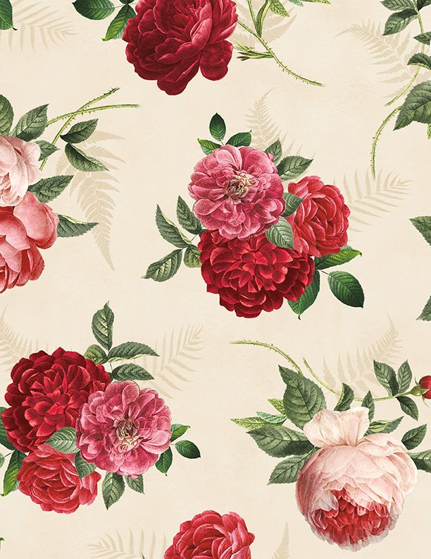 Daydream Garden: Blossom Toss Cream - By: Wilmington Prints