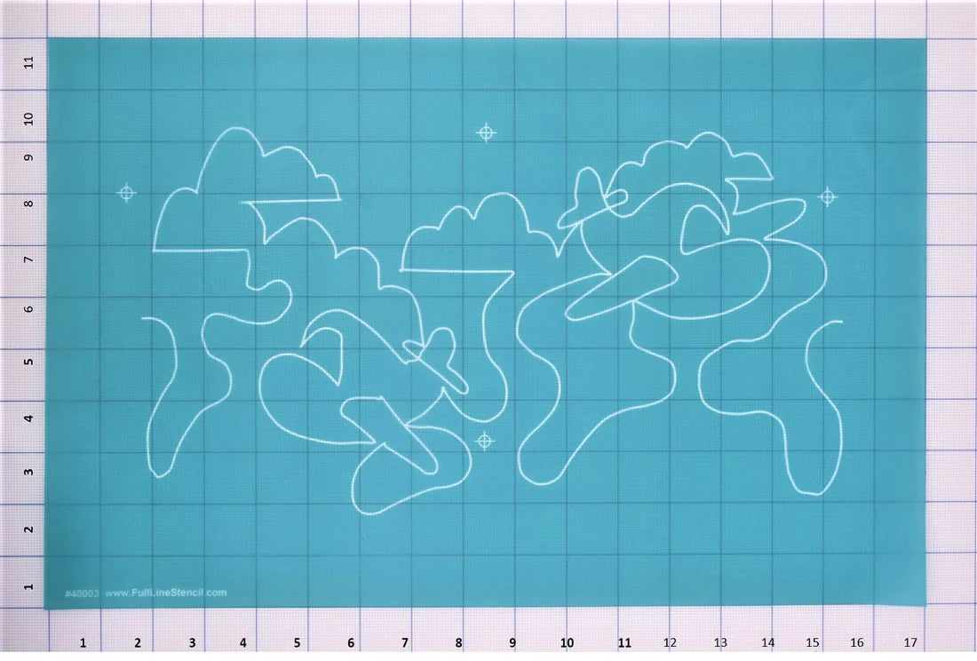 Airplanes in Clouds by Dave Hudson - Full Line Stencil #40003