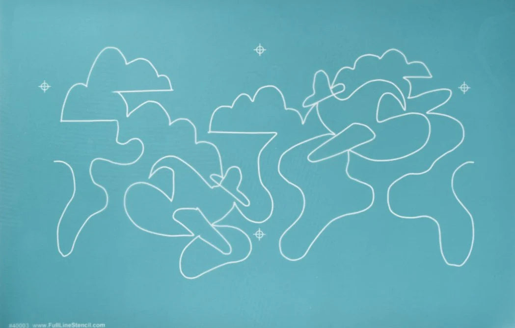 Airplanes in Clouds by Dave Hudson - Full Line Stencil #40003