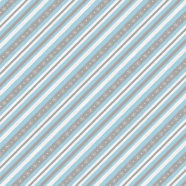Woodland Gifts Diagonal Stripe Gray By Makiko for Wilmington Prints.