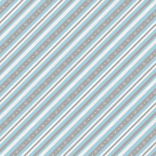 Woodland Gifts Diagonal Stripe Gray By Makiko for Wilmington Prints.