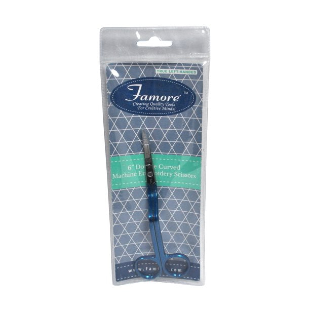 Famore 6" True Left Handed Double Curved Embroidery Scissors