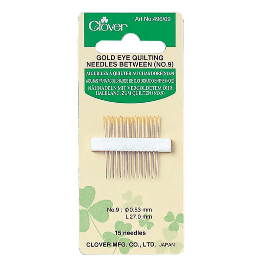 No. 9 Gold Eye Quilting Needles Betweens - Clover