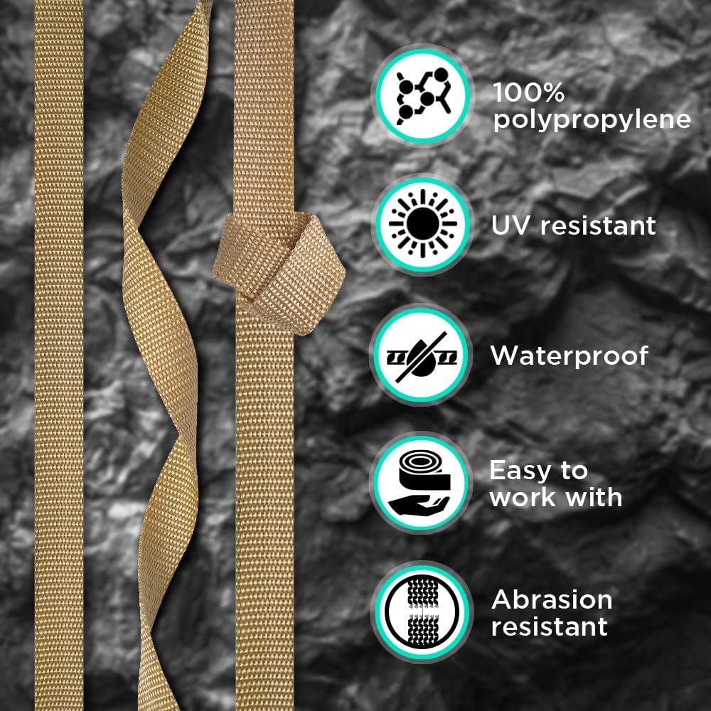 Nylon Strapping/Webbing Tan 1.5" Width