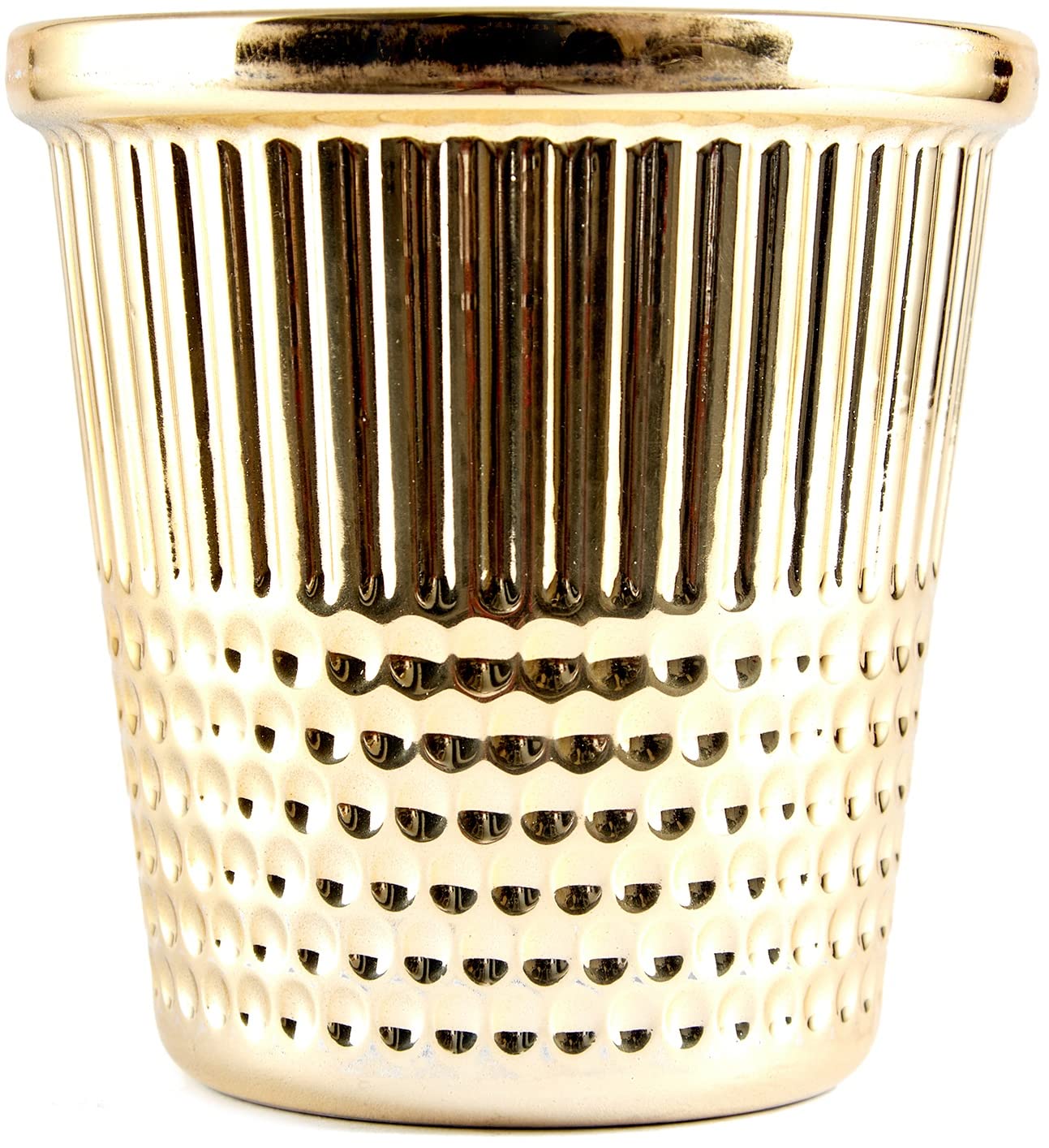 Hemline Gold Thimble Craft Container