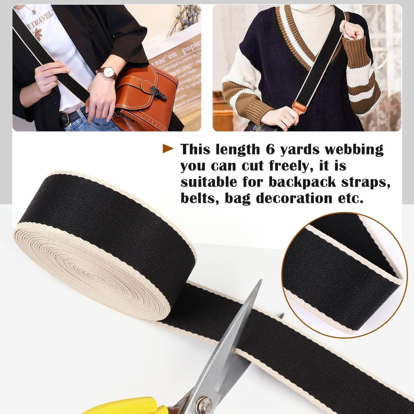 Striped Nylon Webbing 1.5" - Sold By Inch