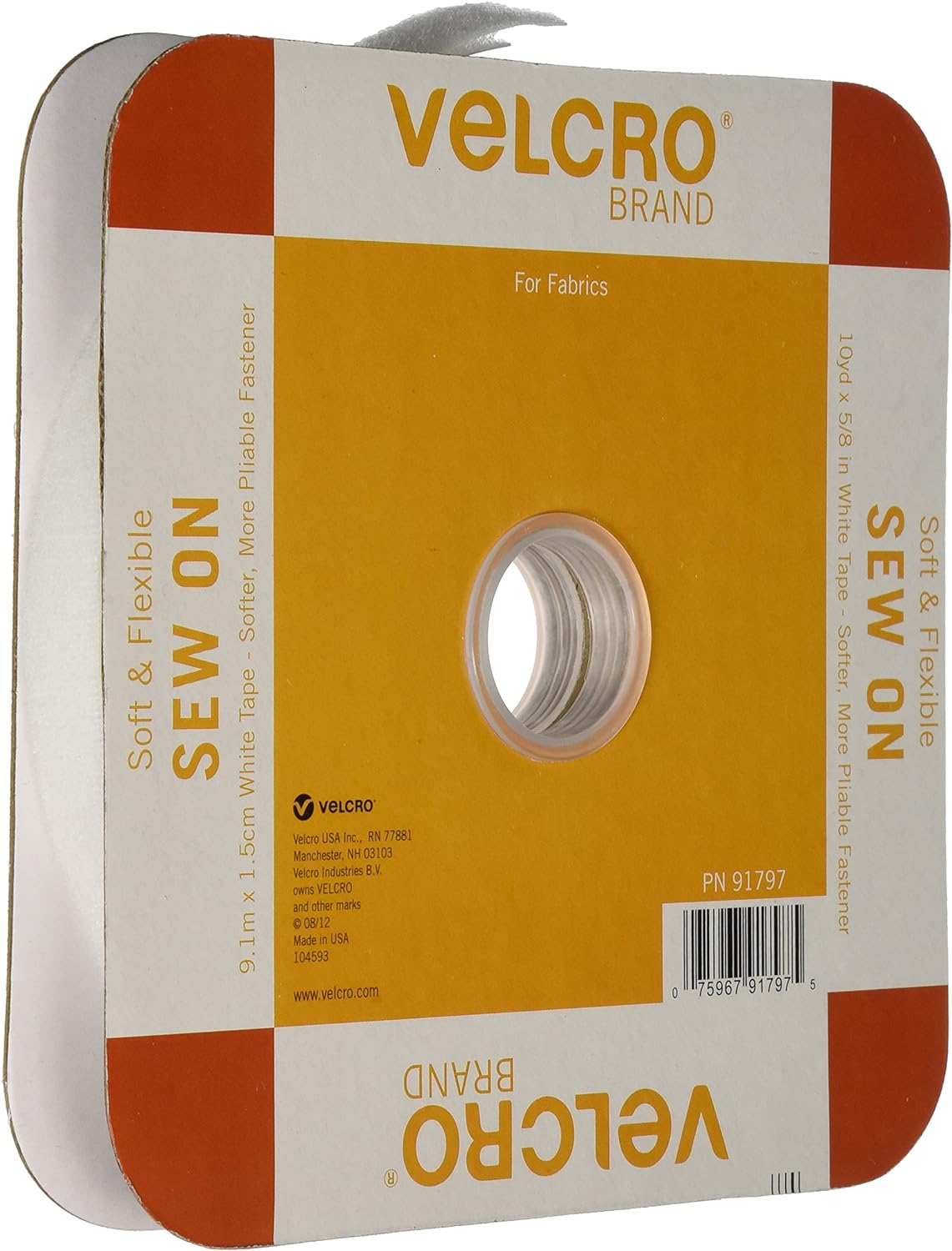 Sew-On and Flexible 5/8in White - Velcro Brand