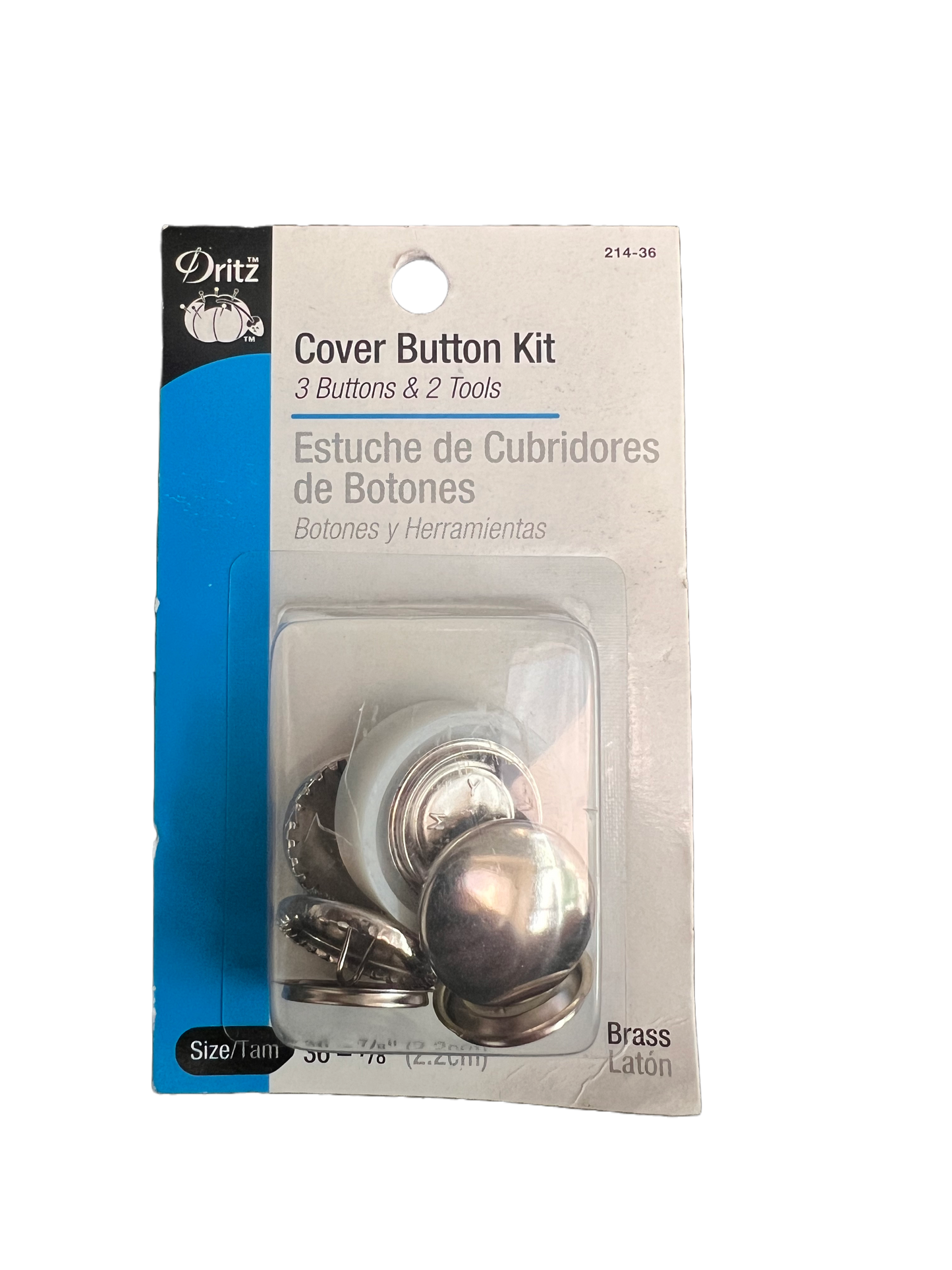 Dritz Cover Button Kit Size 36, 7/8", Nickel