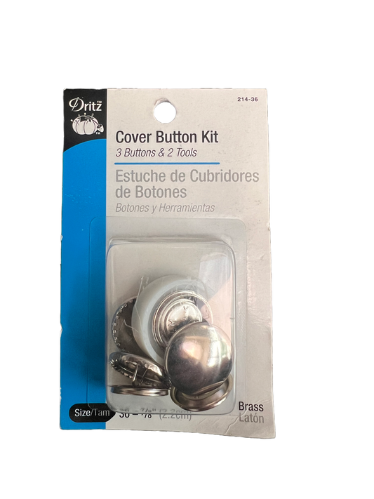 Dritz Cover Button Kit Size 36, 7/8", Nickel