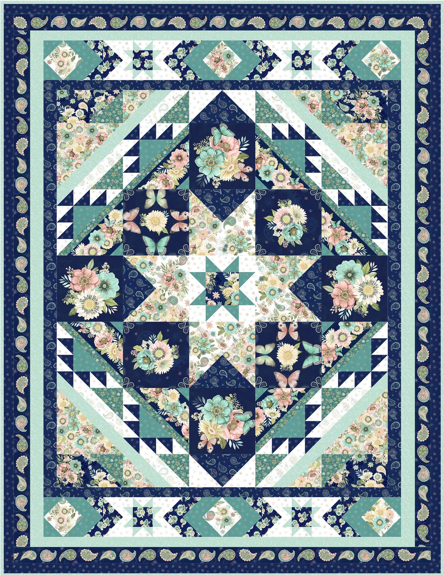 Blissful Quilt Kit featuring the Blissful Collection from Wilmington Prints