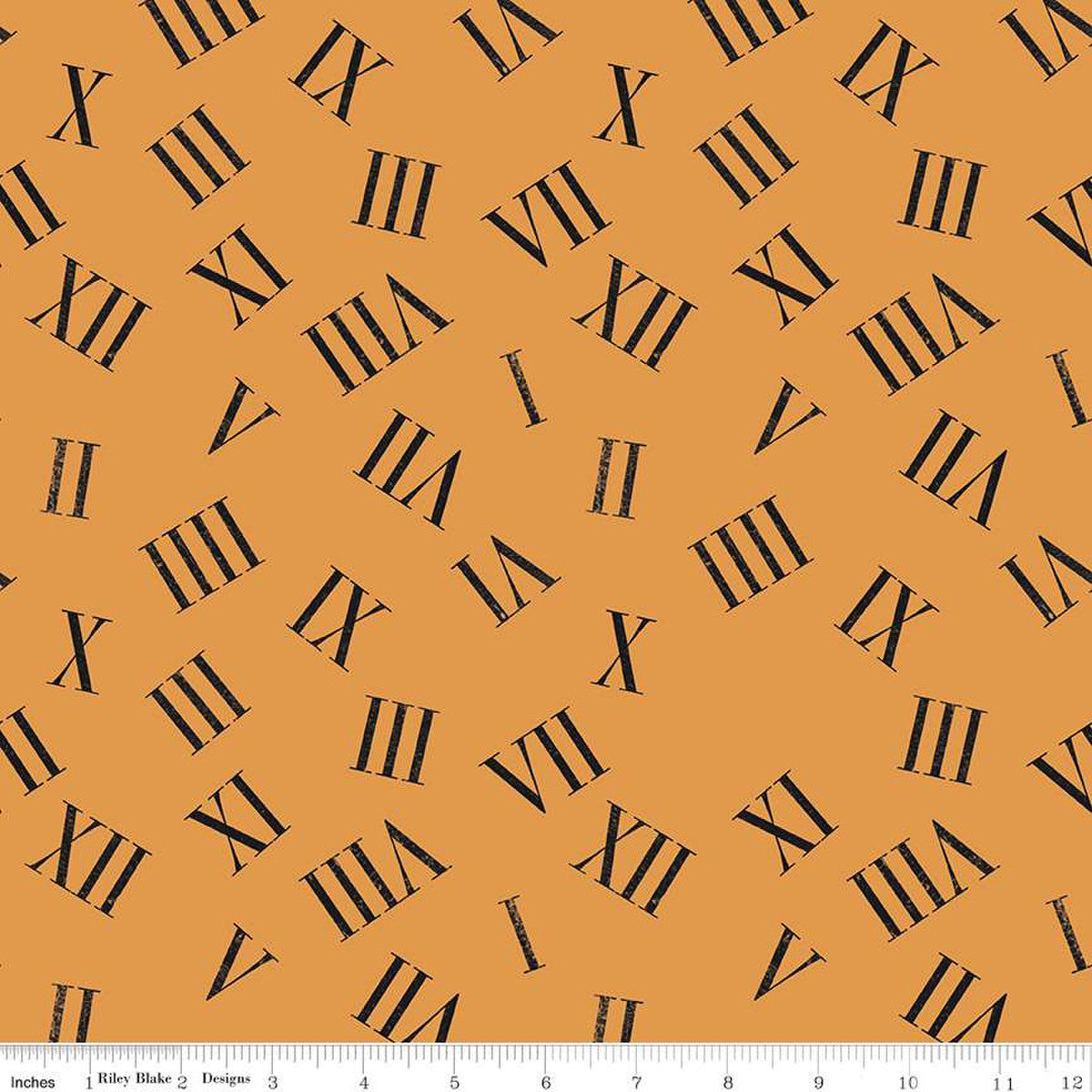 Mad Masquerade Roaming Numerals Orange - Riley Blake Designs