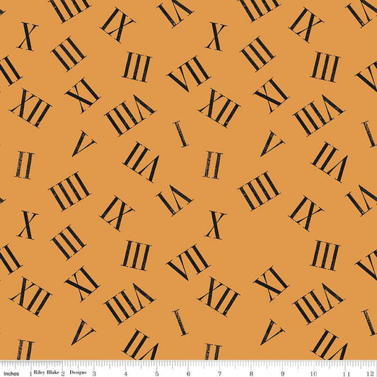 Mad Masquerade Roaming Numerals Orange - Riley Blake Designs