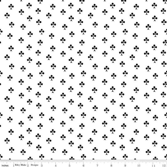 Clubs White Queen Of We'en by Riley Blake - Sold by the 1/4yd