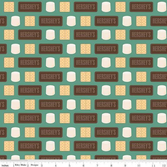 Camp S'mores Stripe Green - Riley Blake