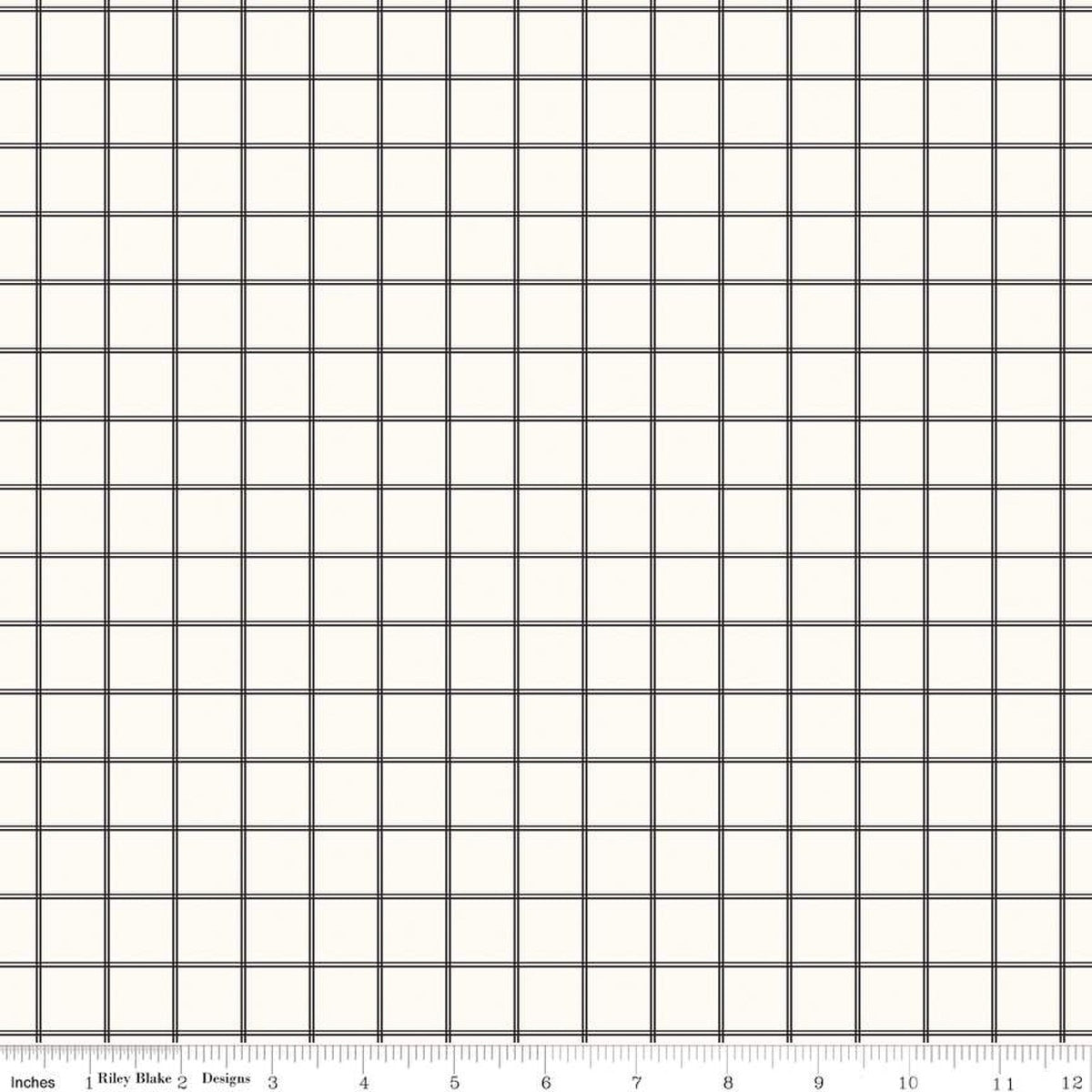Midnight Meadow Grid Cream - Riley Blake Designs