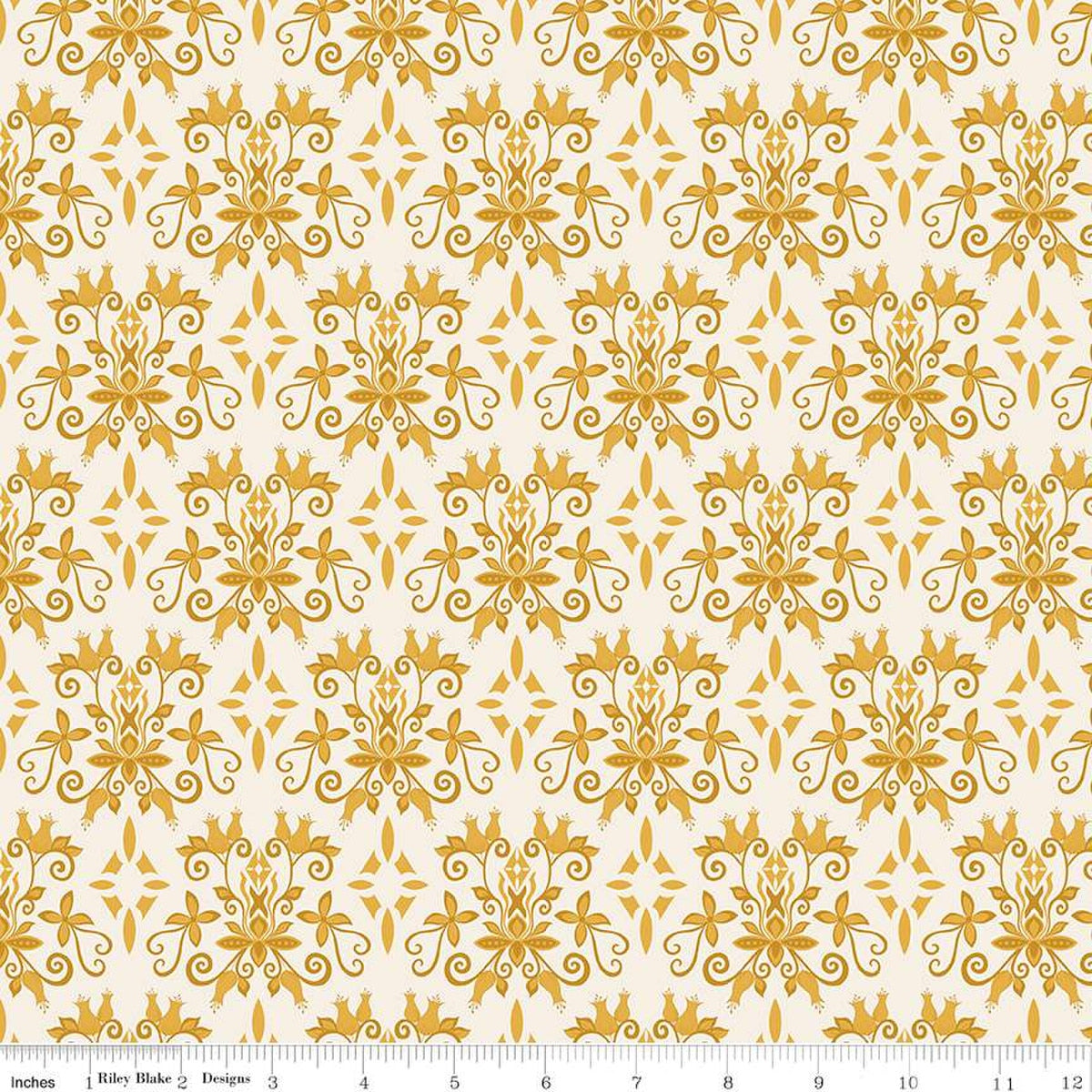 Curated Blooms Damask Cream - Riley Blake Designs