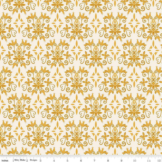 Curated Blooms Damask Cream - Riley Blake Designs