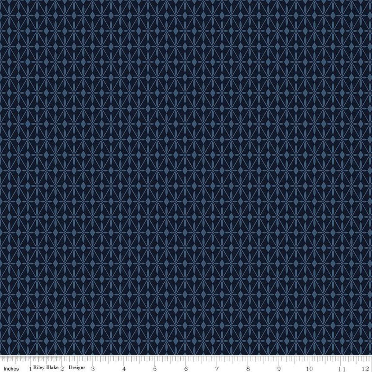 Curated Blooms Mosaic Diamonds Midnight - Riley Blake Designs