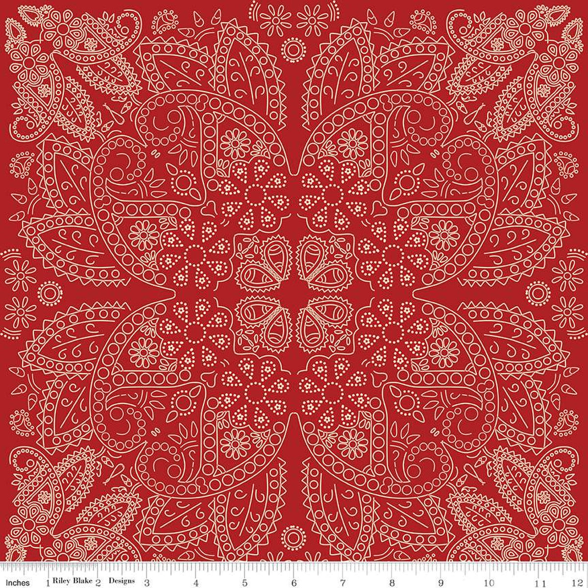 Cowboys Bandana Barn Red - Riley Blake Designs