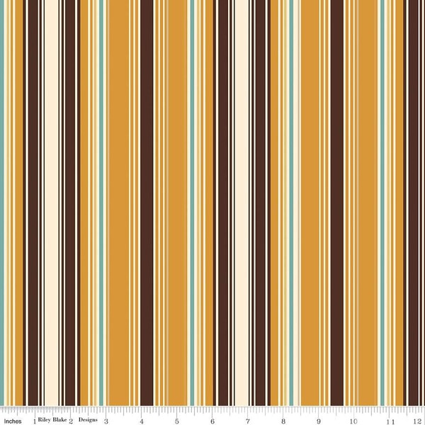 Cowboys Stripes Ochre - Riley Blake Designs