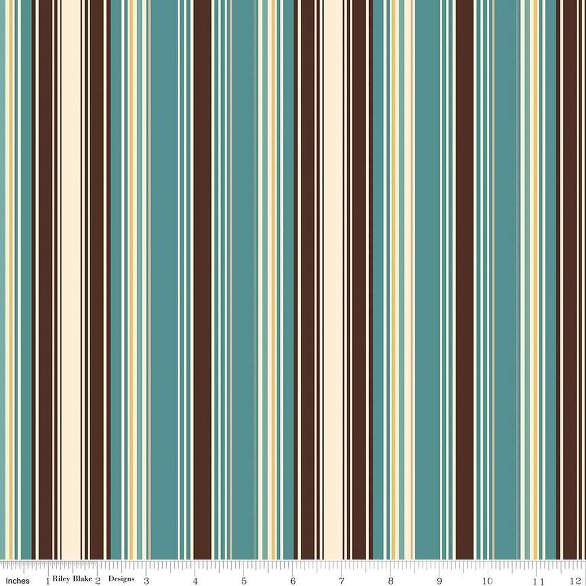 Cowboys Stripes Teal - Riley Blake Designs