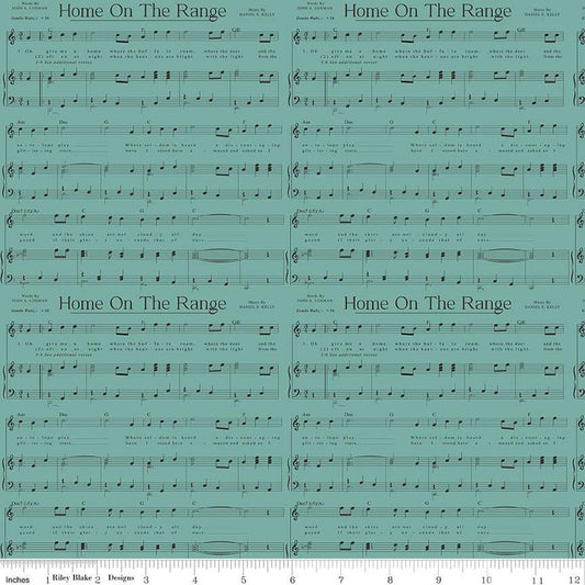 Cowboys Music Teal - Riley Blake Designs