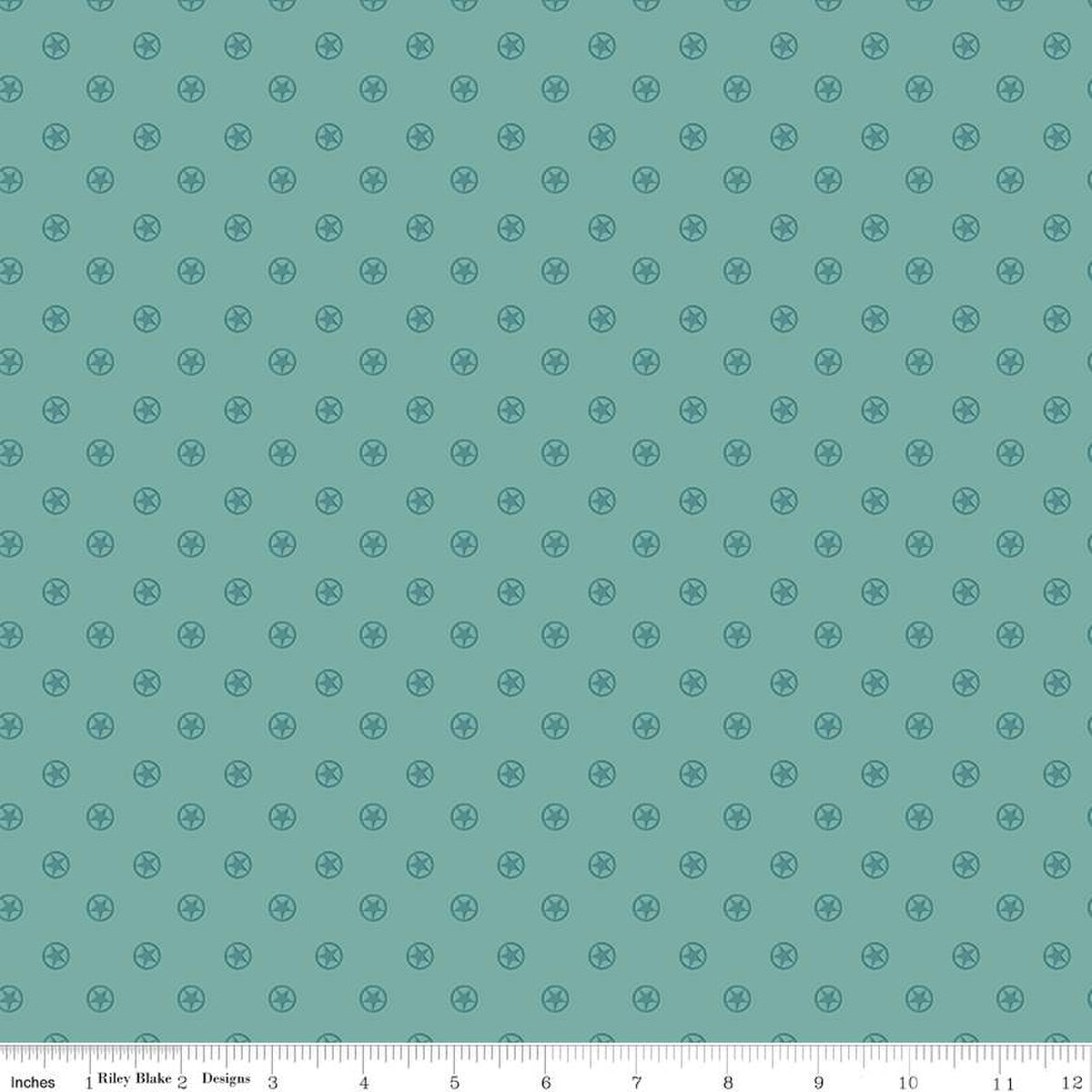 Cowboys Circle Stars Teal - Riley Blake Designs