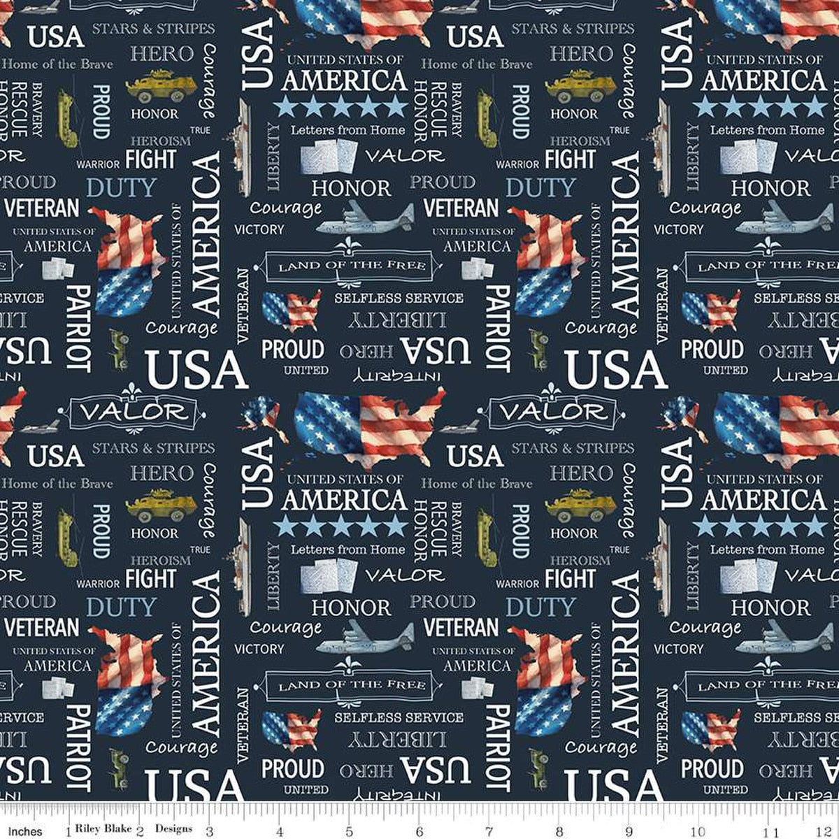 Letters From Home Text Navy - Riley Blake Designs