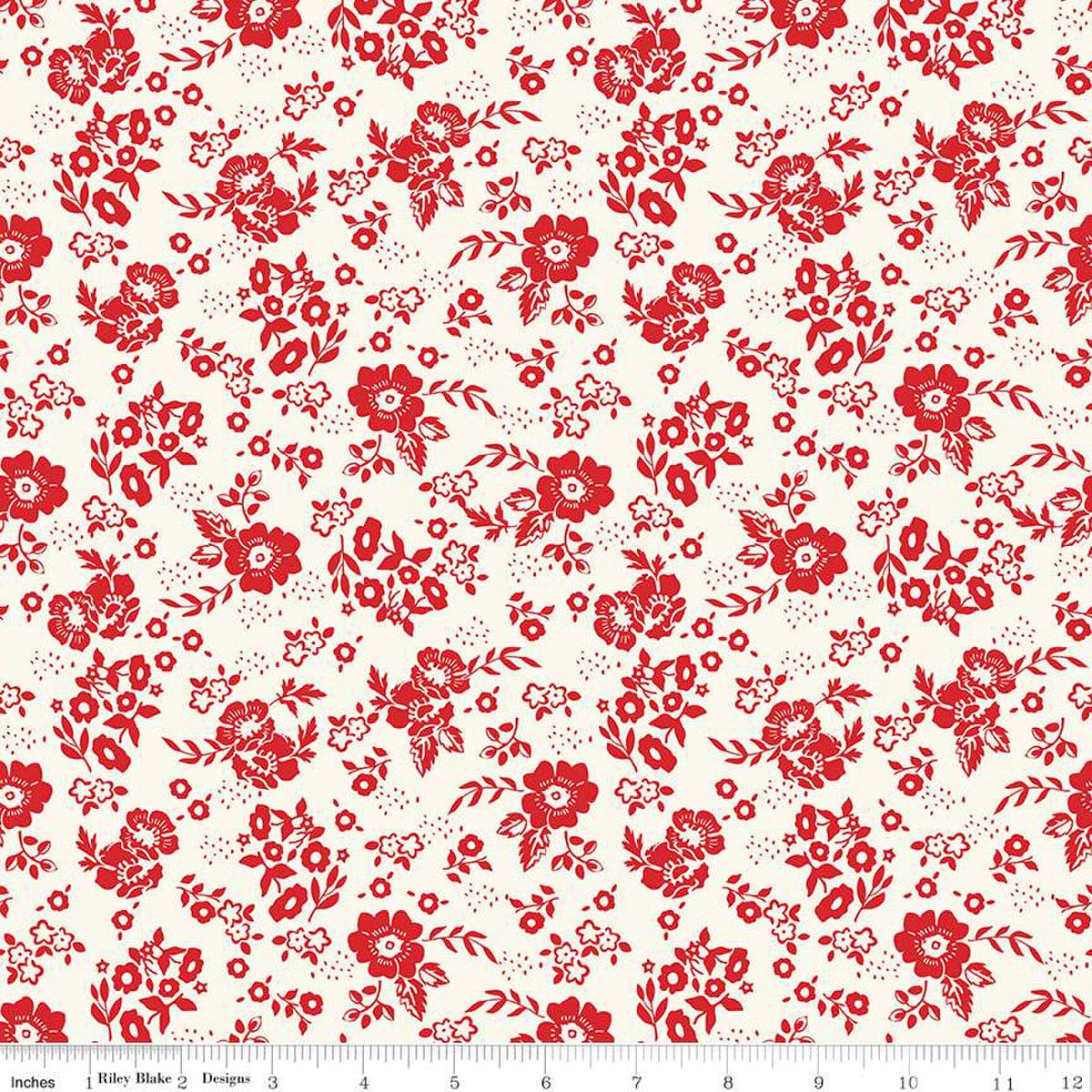Freedom Garden Medium Floral White - Riley Blake Designs