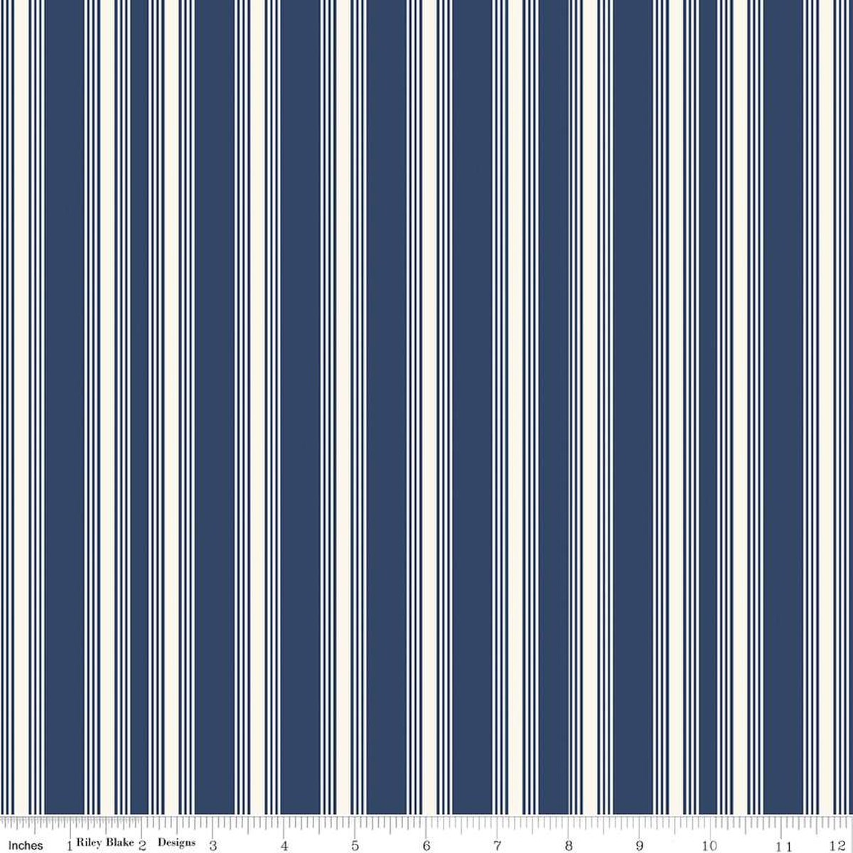Freedom Garden Stripes Blue - Riley Blake Designs