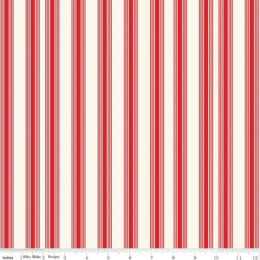 Freedom Garden Stripes Red - Riley Blake Designs