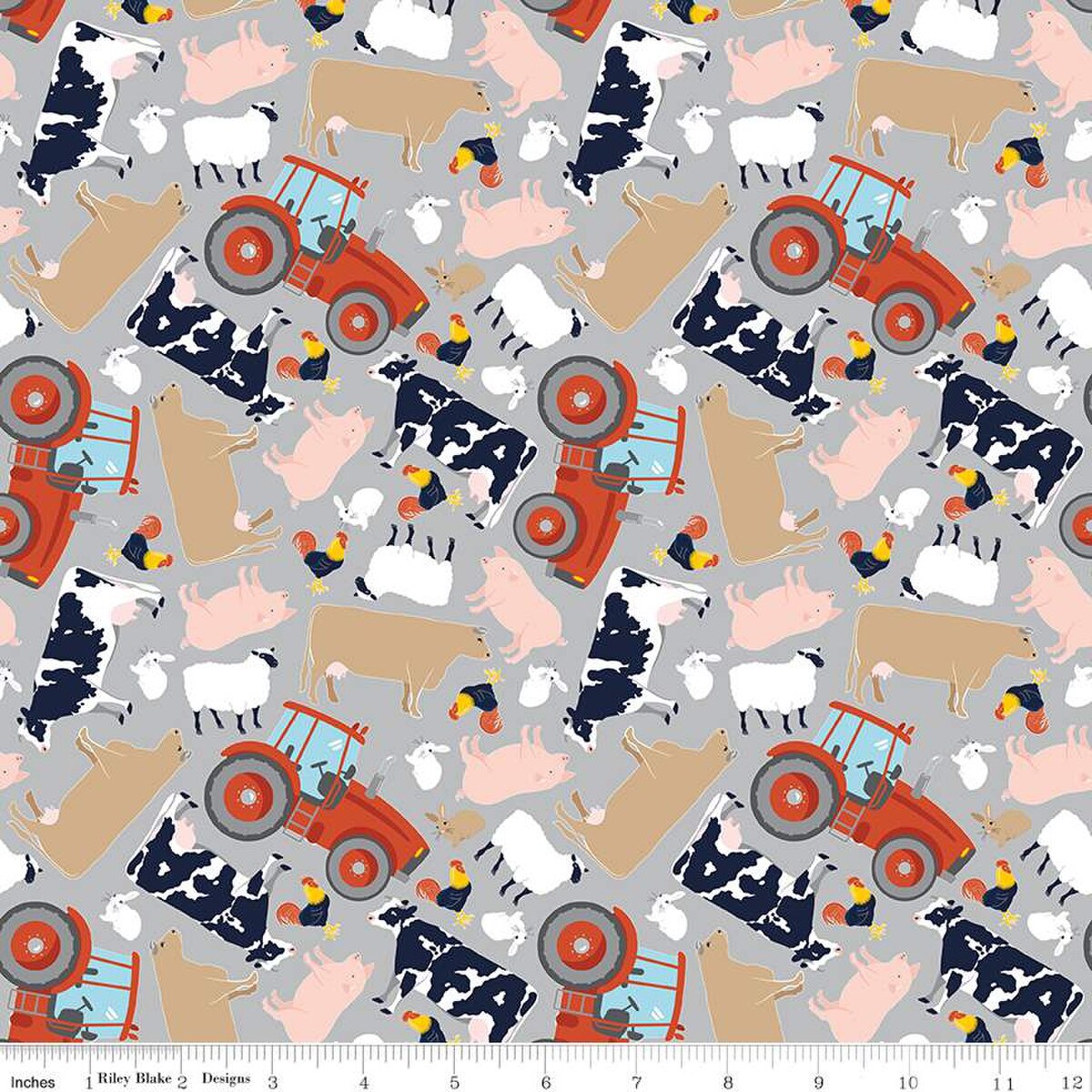 FFA Forever Blue 2 Animals Gray - Riley Blake Designs